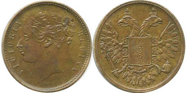game token Victoria and double-head eagle
