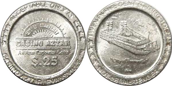 game token 25c aztar