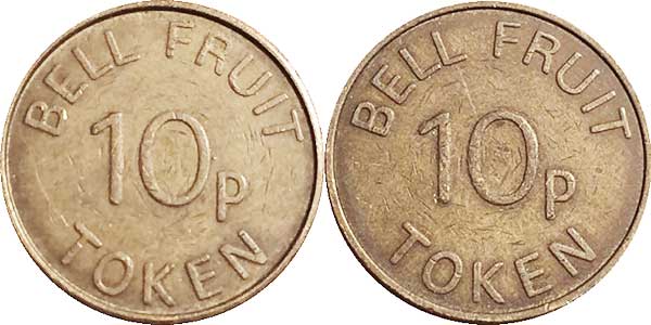 game token bell fruit 10p